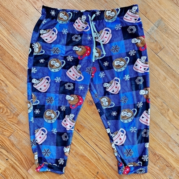 Breifly Stated Blue Plaid Christmas Holiday Sleep Pants Women's 3X Plus Size EUC - Picture 1 of 8